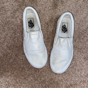 VANS White Slip-On Shoes